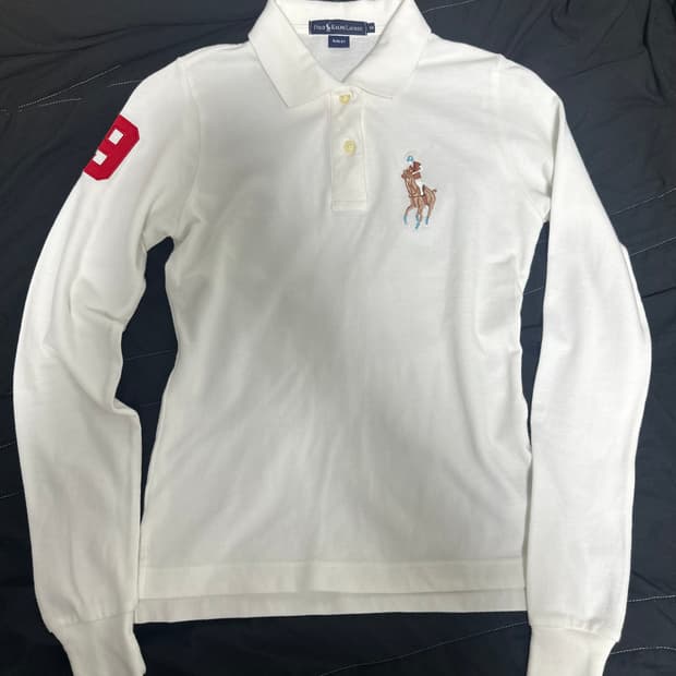 폴로 빅포니 슬림핏 카라티 화이트 희귀매물