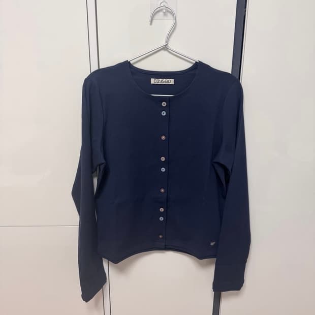 코이세이오 가디건 네이비 RAW EDGE CARDIGAN