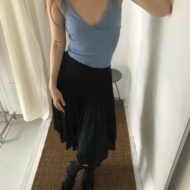 che knitted ribbed top