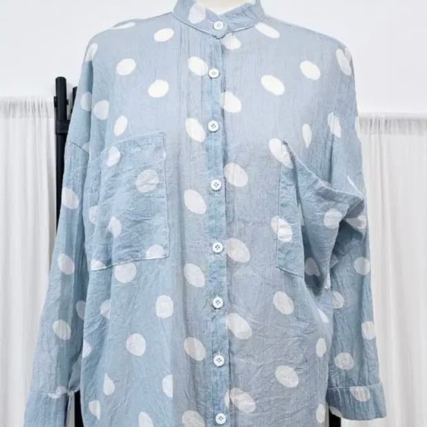 도쿄 땡땡이 도트 셔츠👔 너드 모리 지구샵 st 일본 빈티지