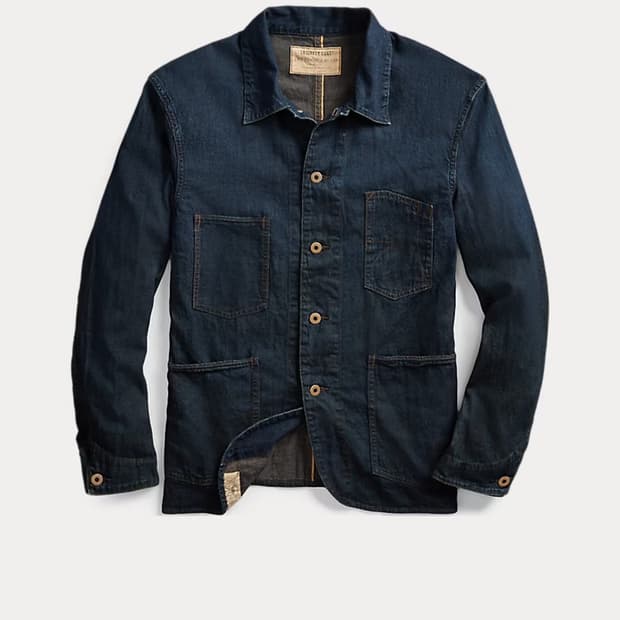 택포45) RRL 더블알엘 셀비지 데님 엔지니어 자켓 S 하트빌 워싱