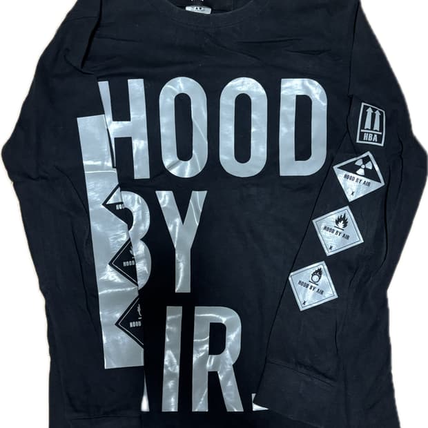 후드바이에어(HBA) 빅로고 롱슬리브 티셔츠