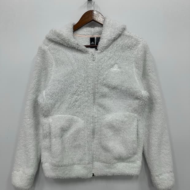 아디다스 화이트 마샬아츠 플리스 후드집업 