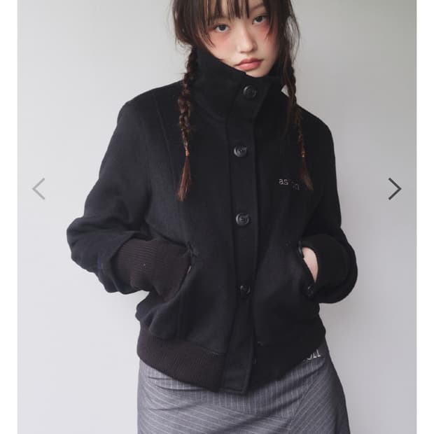 애즈온 덤보 울 자켓 블랙