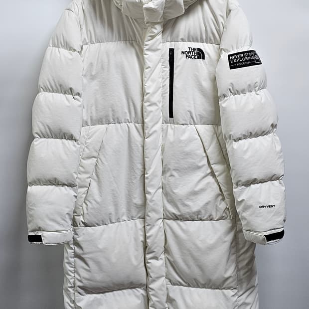 노스페이스 구스다운 롱패딩 S 90