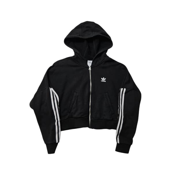 아디다스 크롭 후드집업 S
