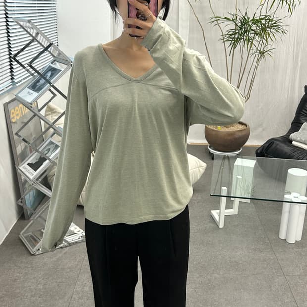 파타고니아 브이넥 긴팔티셔츠