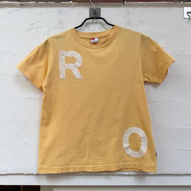 Roxy 록시 옐로우 컬러 크롭 반팔티 M