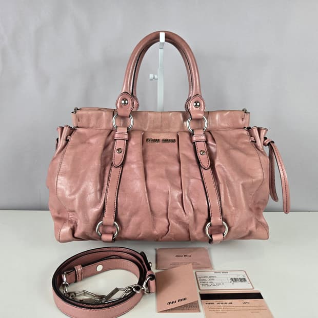 miumiu 미우미우 비텔로 럭스 사첼백 핑크 가방 정품 RT0383
