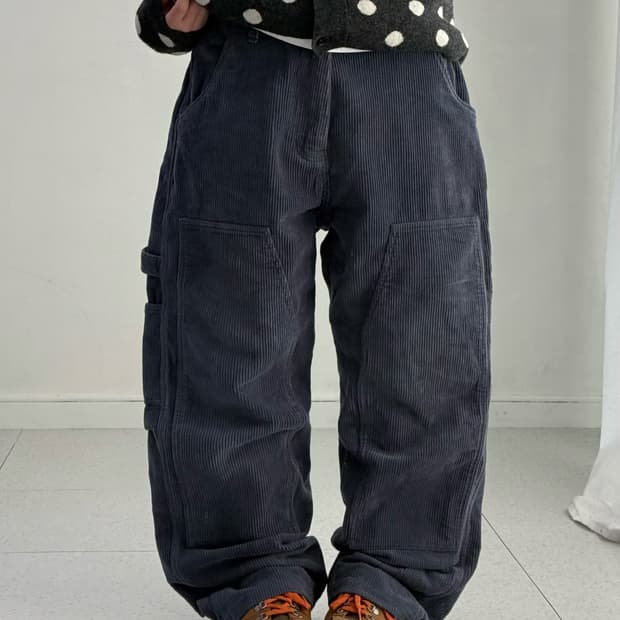 예스아이씨 블루 퍼플 코듀로이 카펜터