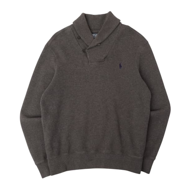 폴로 랄프로렌 챠콜그레이 숄카라 니트 스웻셔츠