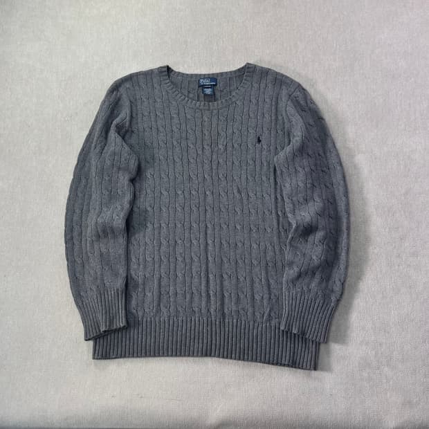 100 폴로랄프로렌 꽈배기 그레이 니트
