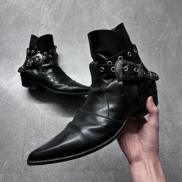 생로랑 14ss 웨스턴 버클 부츠