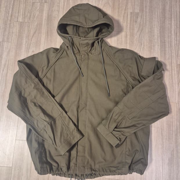 준지 코튼 스트링 래글런 슬리브 후디 셔츠