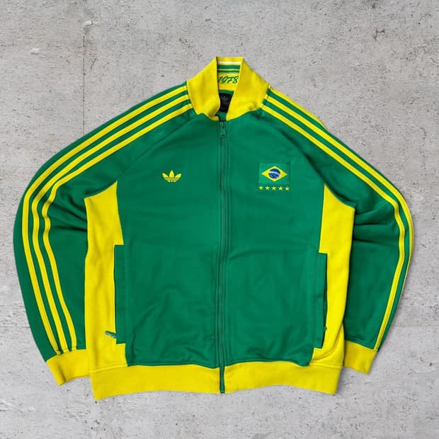 대장급 아디다스 브라질 축구 국대 1978 레트로 트랙탑 져지 