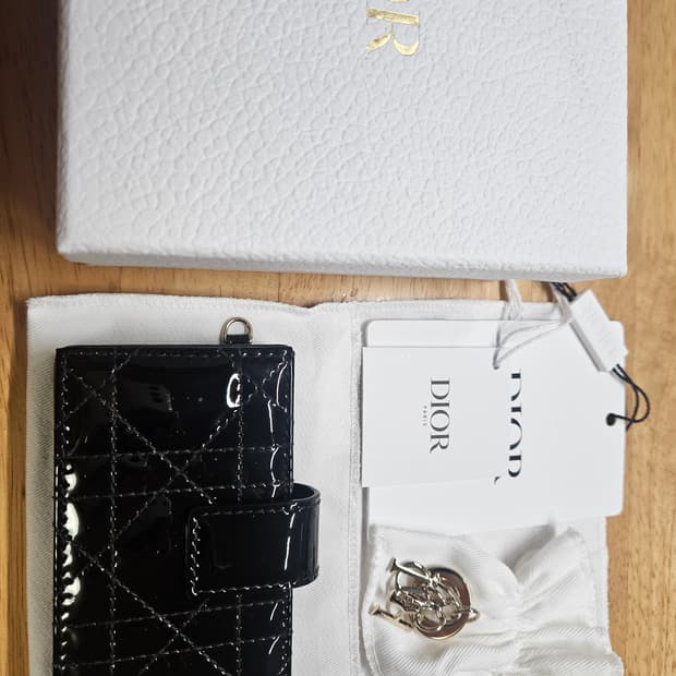 디올 아코디언 카드지갑(블랙)