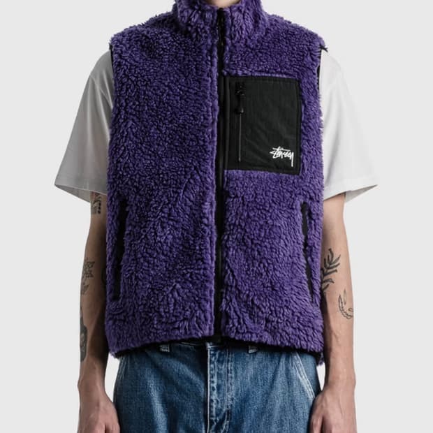 스투시 쉐르파 베스트 리버시블