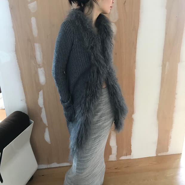 vintage fur cardigan