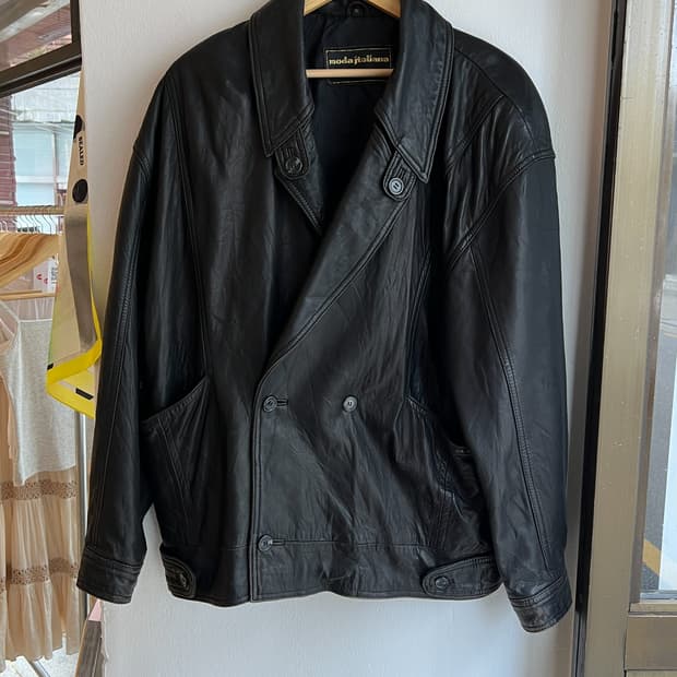 [XL] Moda Italiana 램스킨 빈티지 가죽자켓