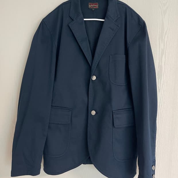 에드윈 필드맨 폴리 코튼 트월 은장 네이비 워크웨어 블레이저 L