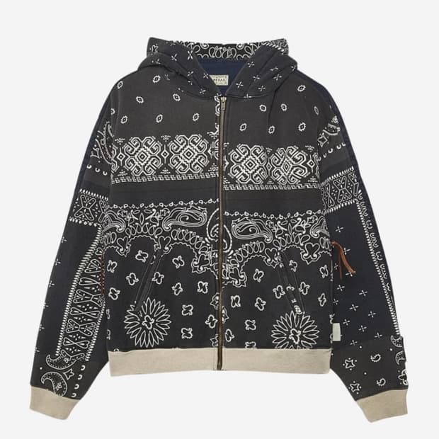 캐피탈 플리스 반다나 비부악 후드 블루종 블랙 4사이즈