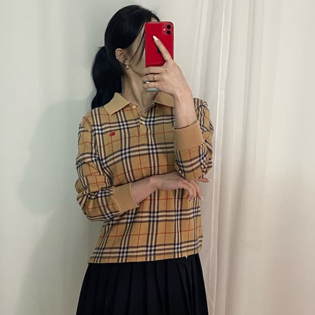 버버리 노바체크 니트pk