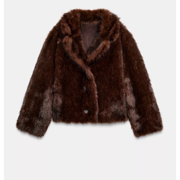 Zara 리버시블 더블 페이스드 퍼 점퍼