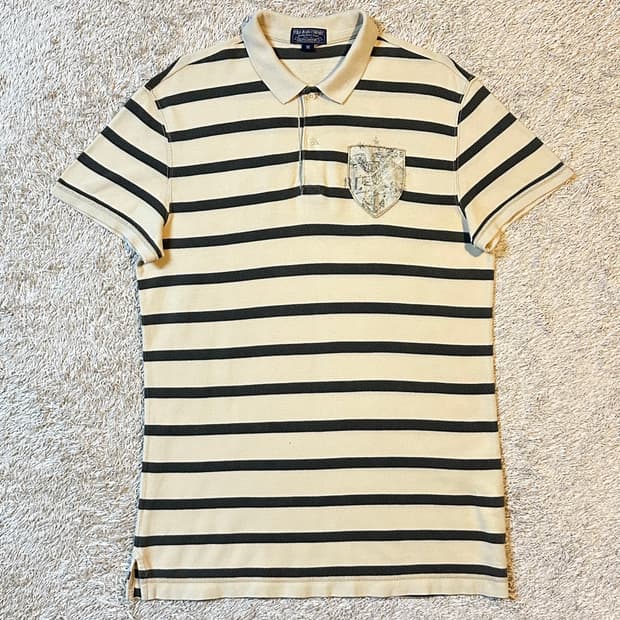폴로 진스 POLO JEANS 빈티지 패치 스트라이프 반팔 카라티