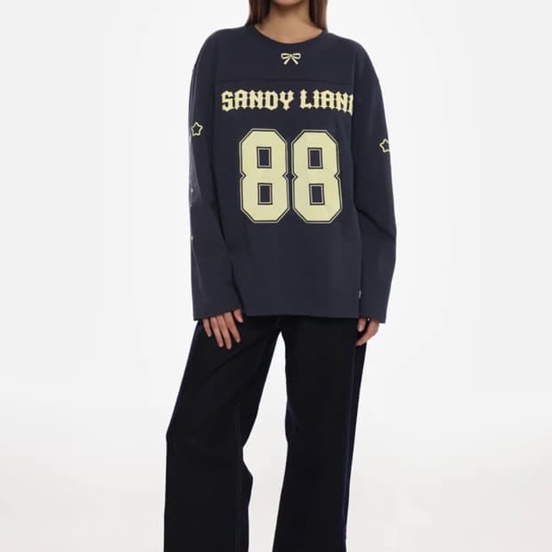 (XS,S,M)샌디리앙 Princeton top 티셔츠 네이비