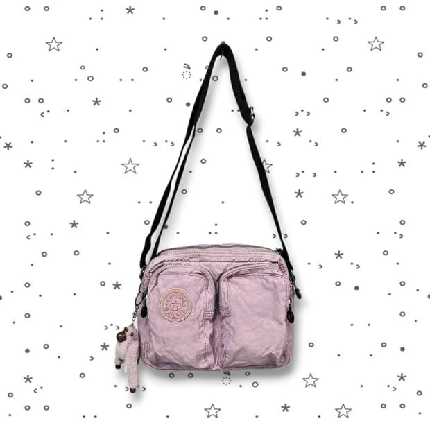 Kipling 키플링 연보라 멀티포켓 나일론 크로스백