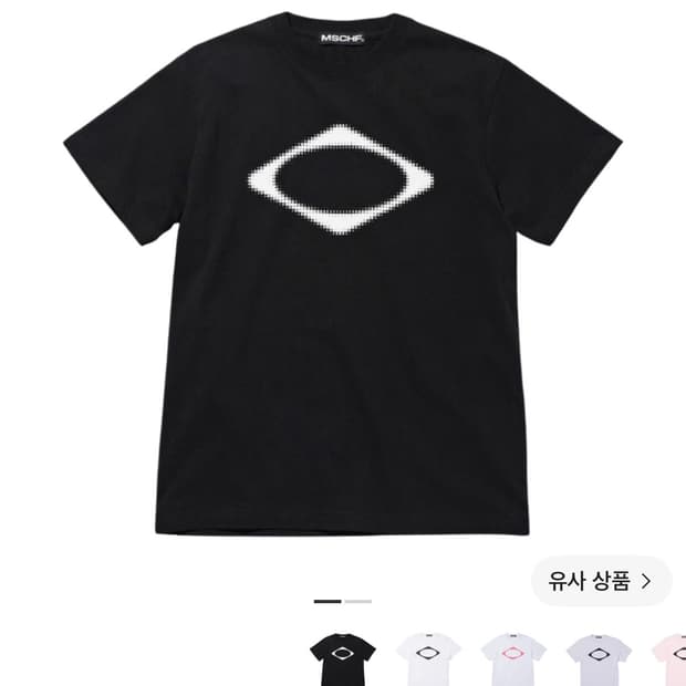 [M] 미스치프 롬버스 블러 티셔츠 베이직 블랙