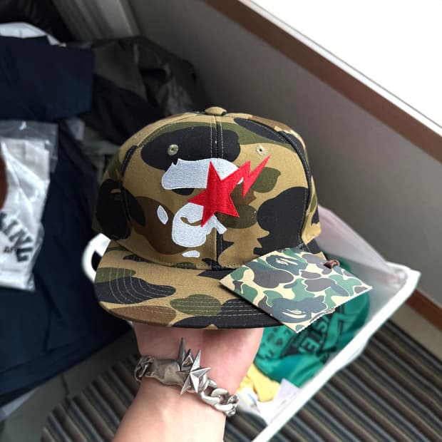 베이프 카모 스타 모자
