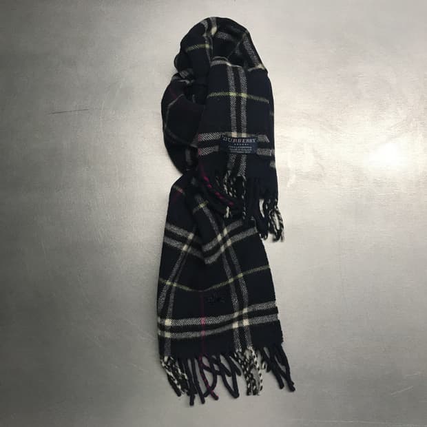 버버리 정품 램스울 머플러 네이비