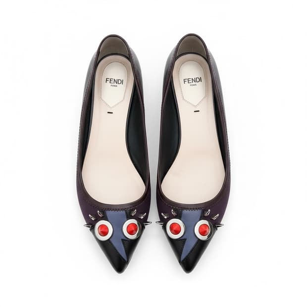 펜디 Fendi Studded Face Skimmer Flat 구두