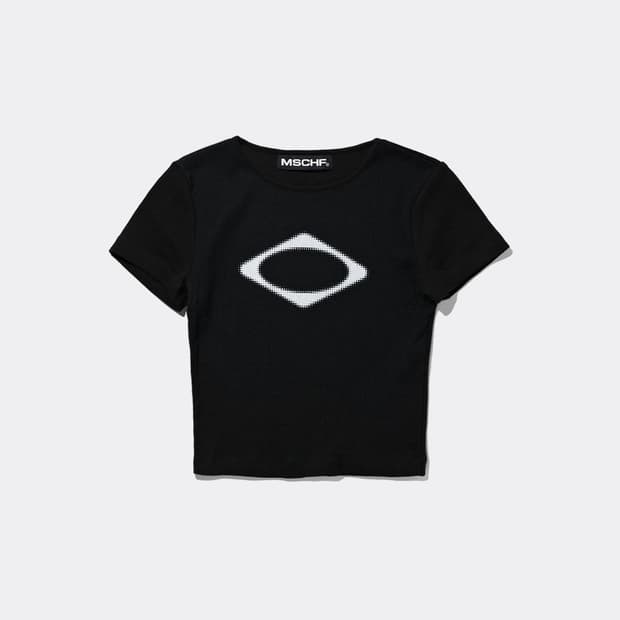 미스치프 롬버스 블러 티셔츠 미니 블랙