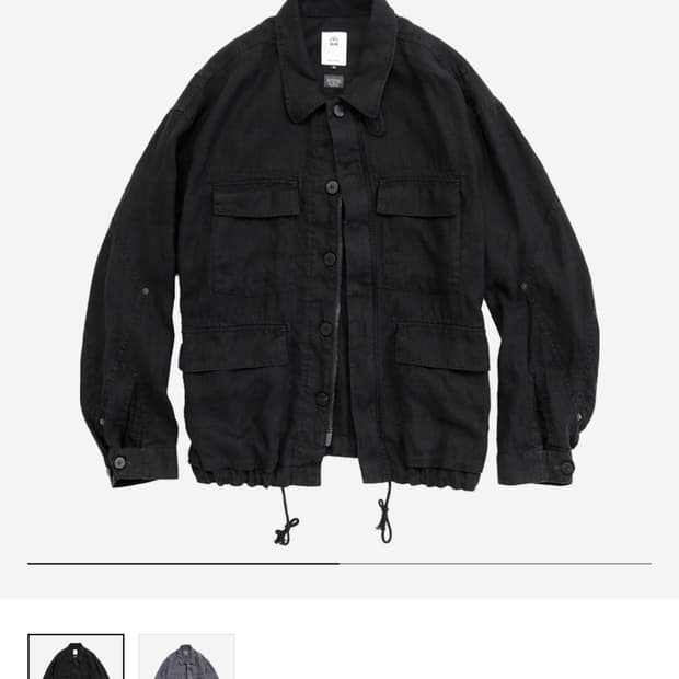 [3] 폴리테루 25fw 린넨 필드 자켓 블랙