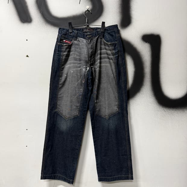 Fubu 후부 코듀로이 골덴 디테일 워싱 와이드 데님 팬츠