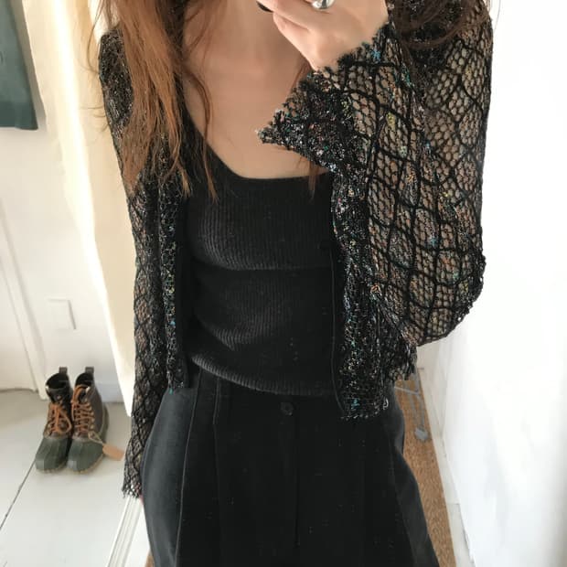 color mesh cardigan