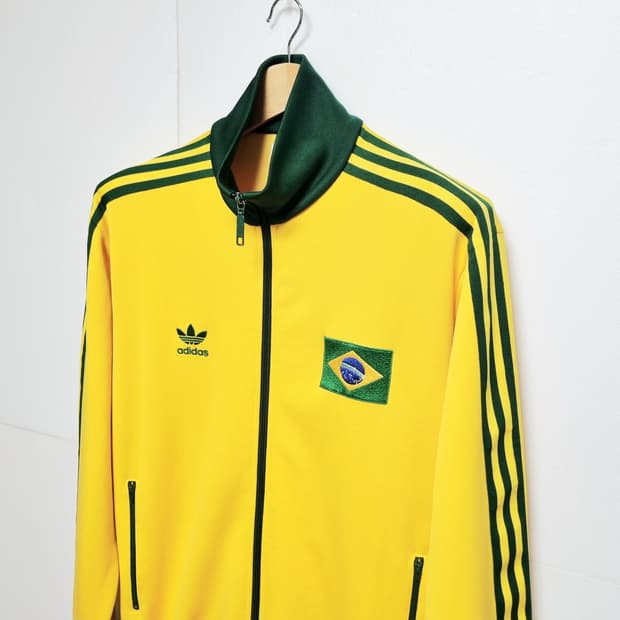 남성 빈티지 아디다스 FIFA 월드컵 브라질 불꽃 트랙탑 져지 집업 저지