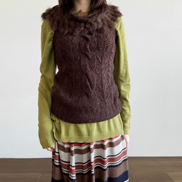 Brown Fur Vest