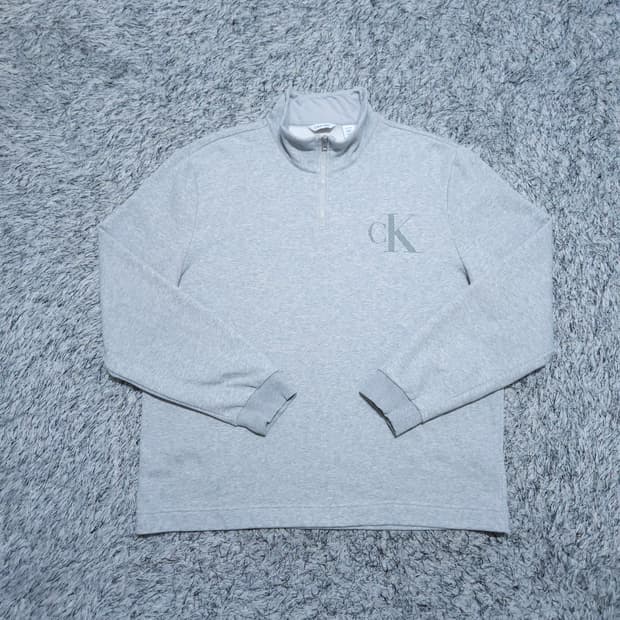 CK켈빈클라인) XL 남자 기모하프집업 맨투맨 / 왕눈이샵