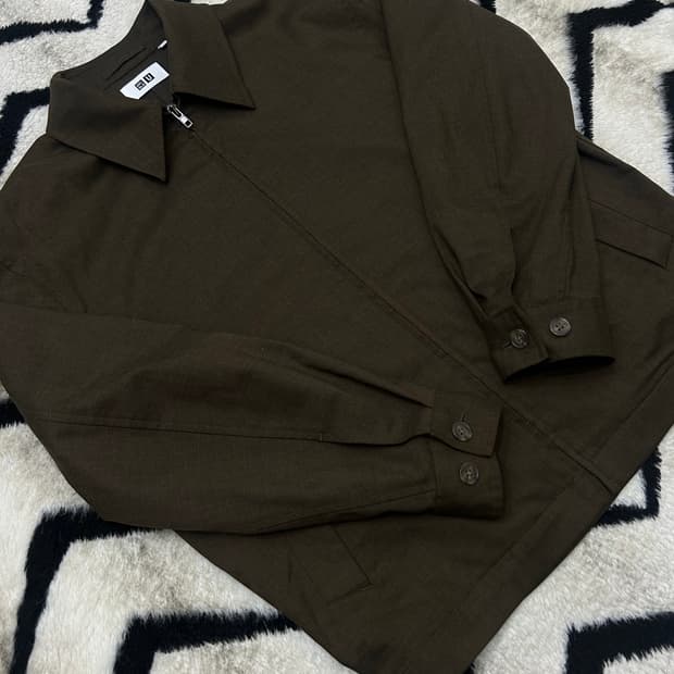 [L]유니클로U 집업 블루종/브라운