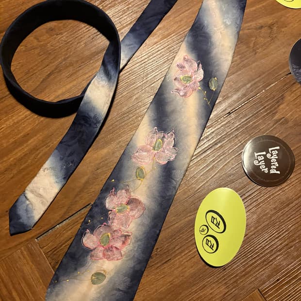 박윤정 hand painted silk tie