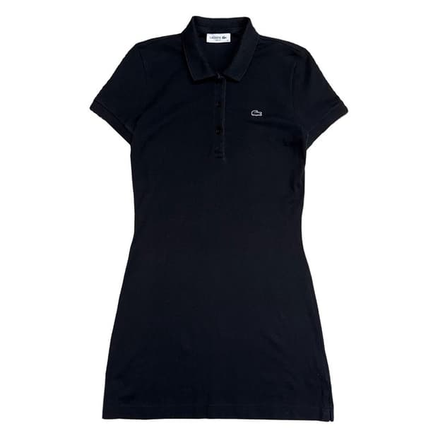 LACOSTE 슬림핏 폴로 원피스 블랙 36