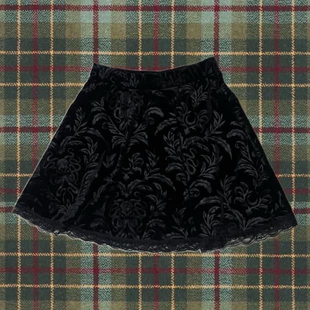 자카드 벨벳 스커트