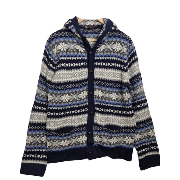 미쉘클랑 노르딕 후드 니트 가디건 