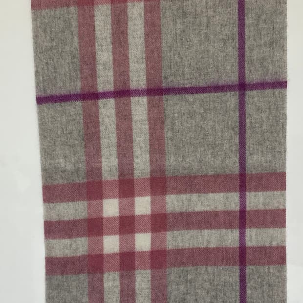 버버리 캐시미어 머플러 그레이/핑크 체크남여공용