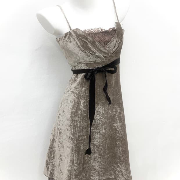 brown velvet dress