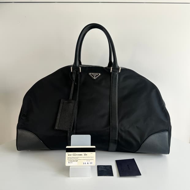 [PRADA] 프라다 나일론 X 레더 여행 골프 보스턴백
