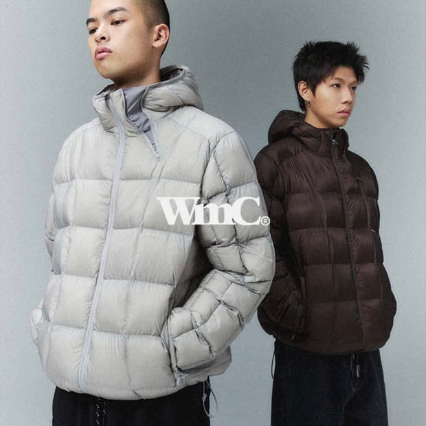 WMC 스퀘어 퀄팅 다운 자켓 그레이 s (경량패딩)